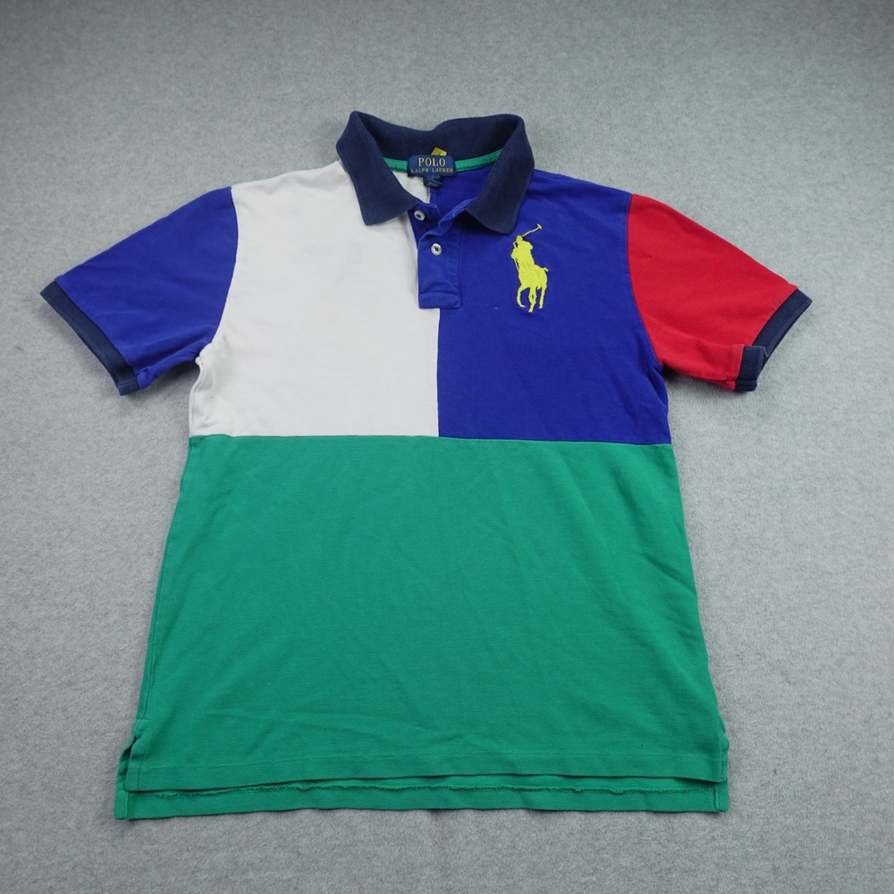 Polo Ralph Lauren Polo Shirt Boys L 14-16 Multicolor Colorblock Big Pony